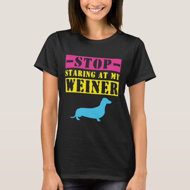 Camiseta Dachshund Funny Weiner Cão (Frente)