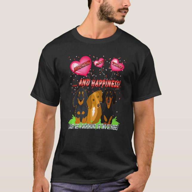 Camiseta Dachshund Funny Wiener Dog Entendendo Amor (Frente)
