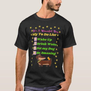 Camiseta Dachshund Funny Wiener Pet Seja Incrível Cheque L