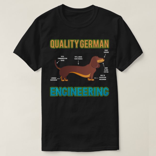 Camiseta Dachshund German Engineering Dog Animal lover Pull (Frente do Design)