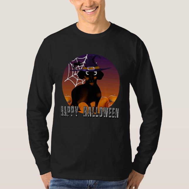 Camiseta Dachshund halloween costume  witch dachshund hallo (Frente)