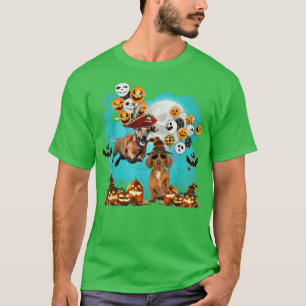 Camiseta Dachshund Halloween Eve Spooky Pumpkin Balão Moo