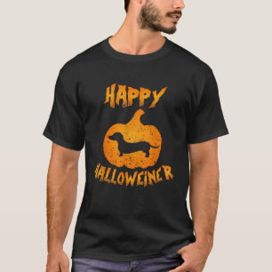 Camiseta Dachshund Happy Halloweiner Dia de as Bruxas engra