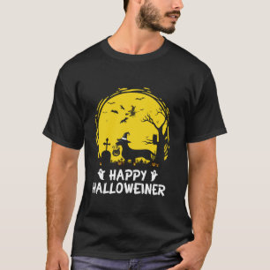 Camiseta Dachshund Happy Halloweiner Dia de as Bruxas engra