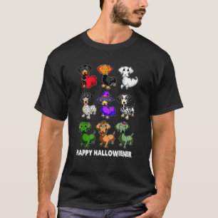 Camiseta Dachshund Happy Halloweiner Halloween Cães