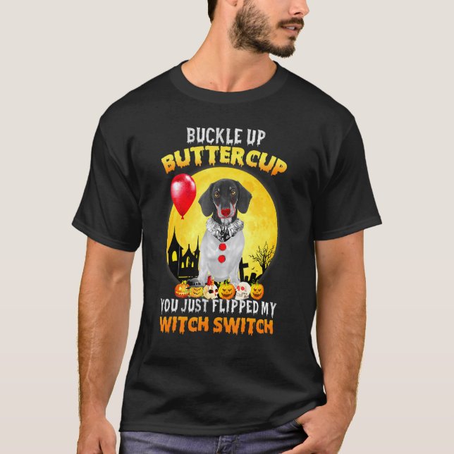Camiseta Dachshund Happy Halloweiner Halloween Cães (Frente)
