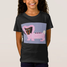 Camiseta Dachshund In Fuzzy Pink Bunny Suit