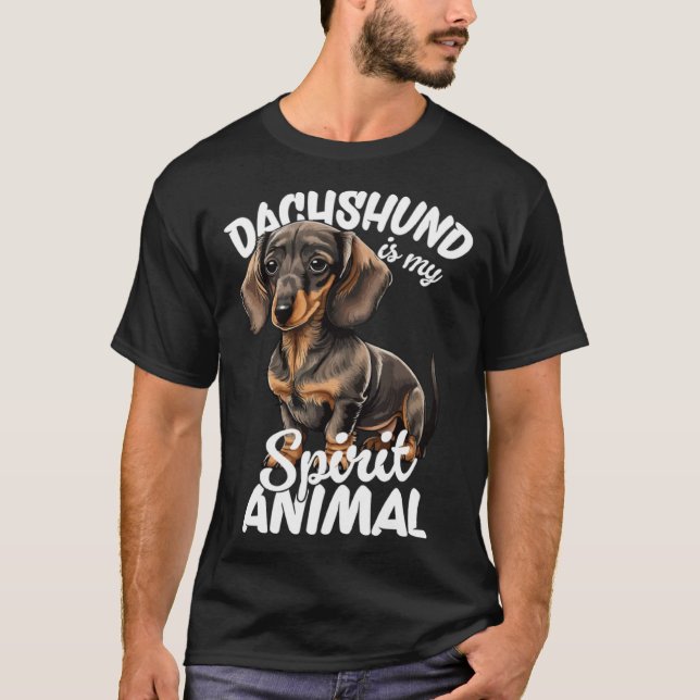 Camiseta Dachshund Is My Spirit Animal  1 (Frente)