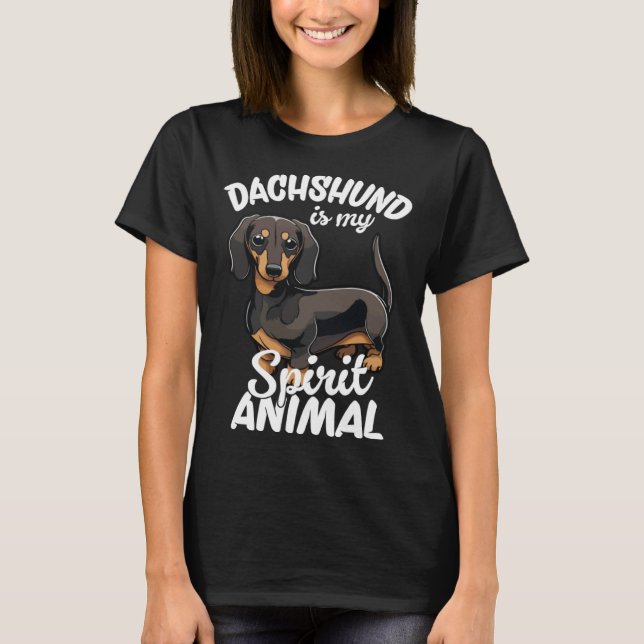 Camiseta Dachshund Is My Spirit Animal  3 (Frente)