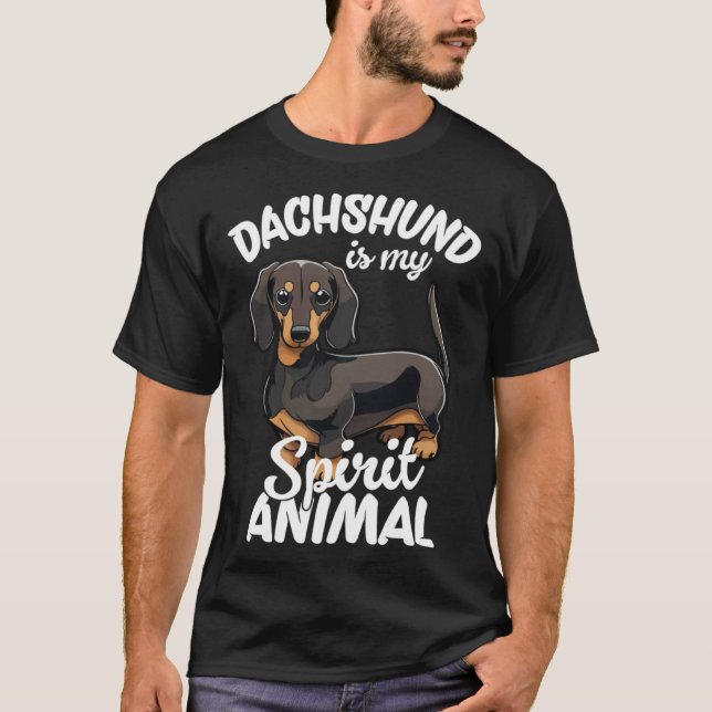 Camiseta Dachshund Is My Spirit Animal  3 (Frente)