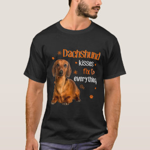 Camiseta Dachshund Kisses Conserte Tudo Que O Dachshund Lov