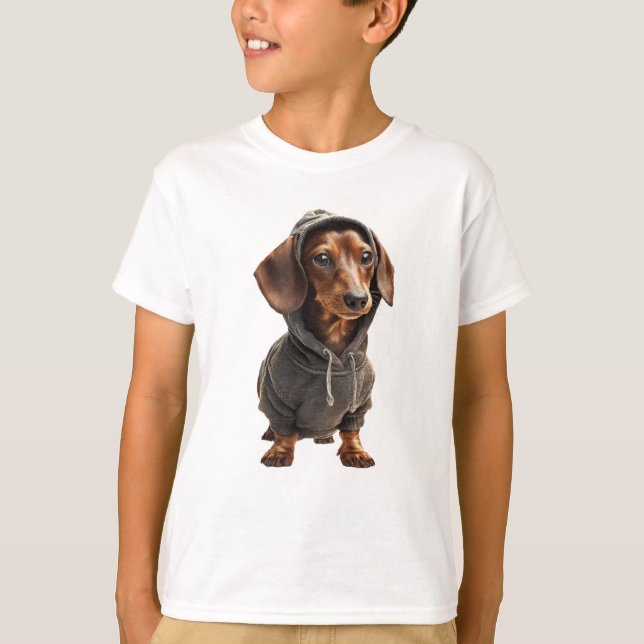 Camiseta Dachshund Legal em Capuz para Crianças (Frente)
