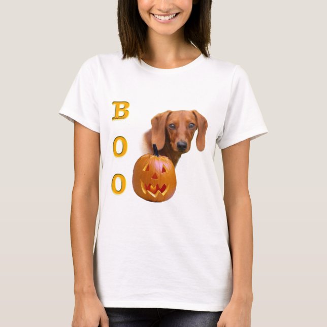 Camiseta Dachshund (liso) Boo (Frente)