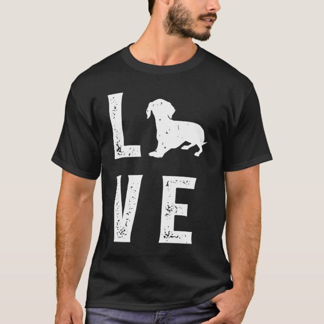 Camiseta Dachshund Love  1 (Frente)