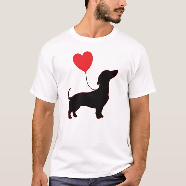 Camiseta Dachshund Love Balloon: Dachshund Pai Edition (Frente)