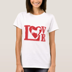 Camiseta Dachshund Love Heart