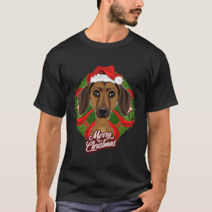 Camiseta Dachshund Lover I Feliz Natal Dachshund