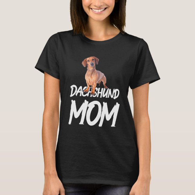 Camiseta Dachshund Mãe Ideia Para Aniversário Ou Natal (Frente)