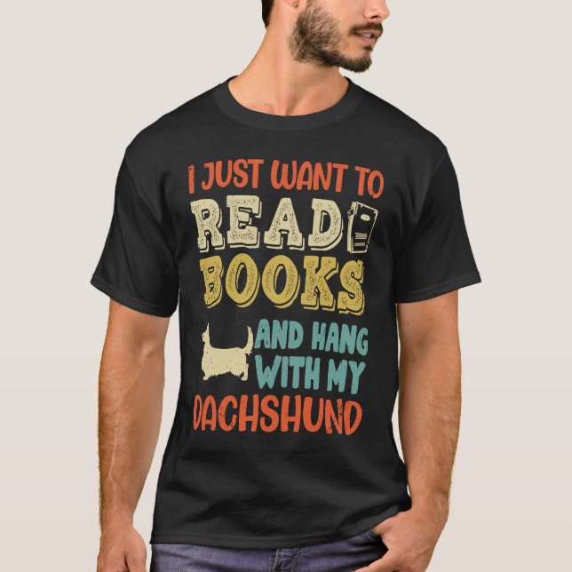 Camiseta Dachshund Mama Ich Will Only Read Books Hanging Do (Frente)