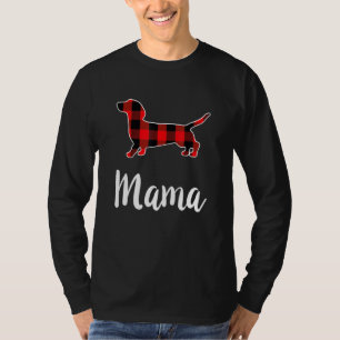 Camiseta Dachshund Mama Womens Red Buffalo Xadrez Dachshund