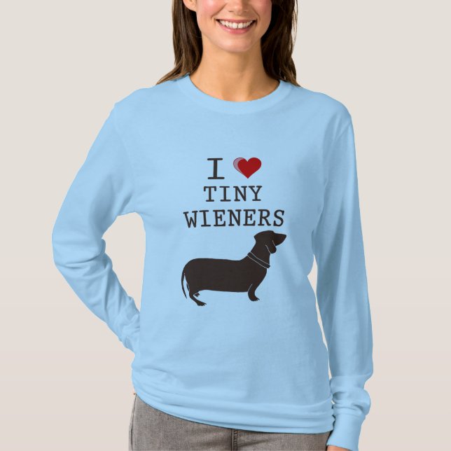 Camiseta Dachshund minúsculo do Wiener do amor engraçado de (Frente)