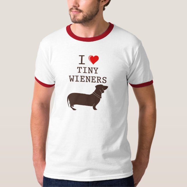Camiseta Dachshund minúsculo do Wiener do amor engraçado de (Frente)
