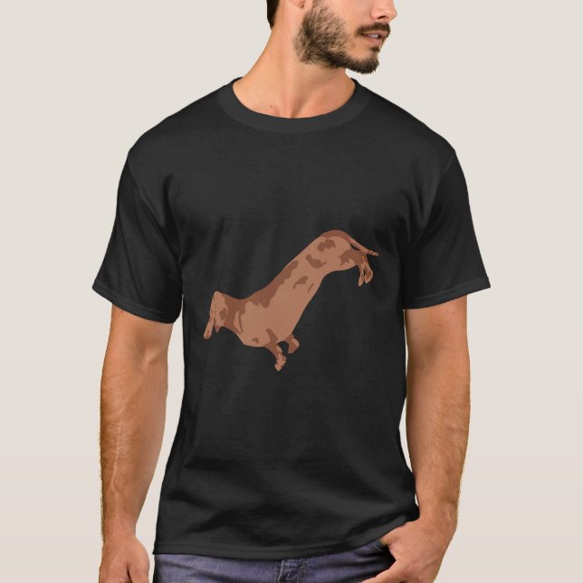 Camiseta Dachshund Mostard, Coxas Amarelas E Marrons (Frente)