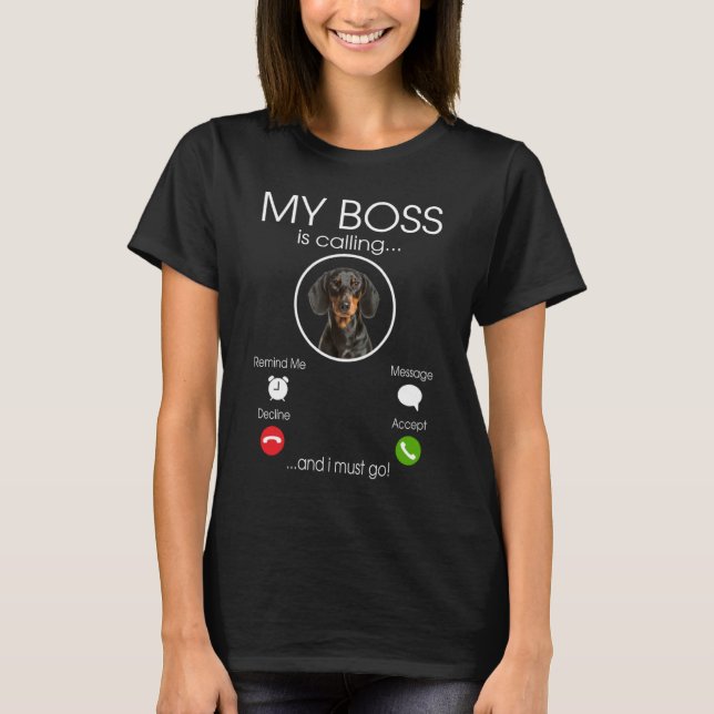 Camiseta Dachshund my Boss (Frente)