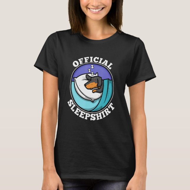 Camiseta Dachshund Oficial De Dormir (Frente)