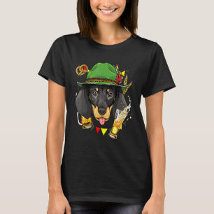 Camiseta Dachshund Oktoberfest Dog Lederhosen German Beer F
