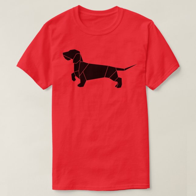 Camiseta Dachshund Origami com arame de Dachshund (Frente do Design)