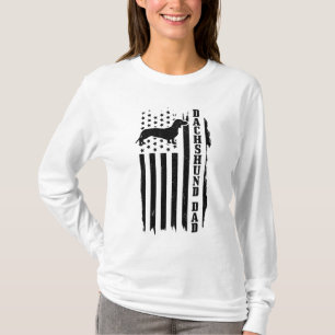 Camiseta Dachshund Pai Vintage American Flag Wein Patriótic