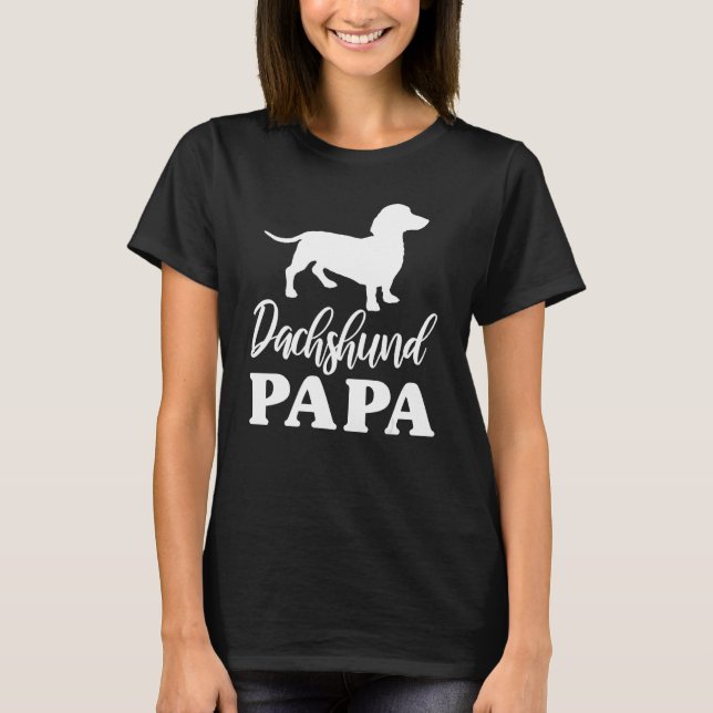 Camiseta Dachshund Papa Weenie Wiener Dog papa Grandpa fath (Frente)