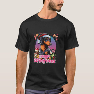 Camiseta Dachshund Papai Noel Café Mug Feliz Natal D