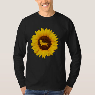 Camiseta Dachshund Para Homens Salsicha Cão Sunflower Lov
