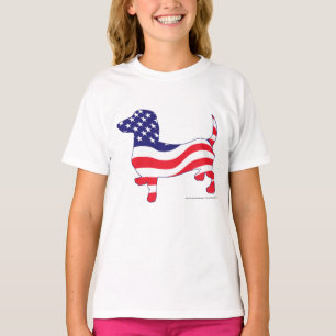 Camiseta Dachshund patriótico da bandeira dos EUA