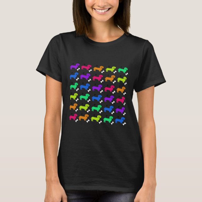 Camiseta Dachshund Pattern (Frente)