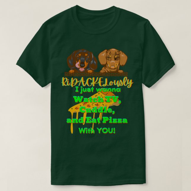 CAMISETA DACHSHUND PET FUNNER WIENER DOG GIFT TV CUDDDDE (Frente do Design)