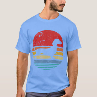 Camiseta Dachshund Pôr do Sol Retro Cachorro Daschund menin