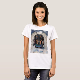 Camiseta Dachshund preto e castanho