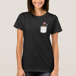 Camiseta Dachshund Puppy Pocket Santa Hat Doxie Dog Christm