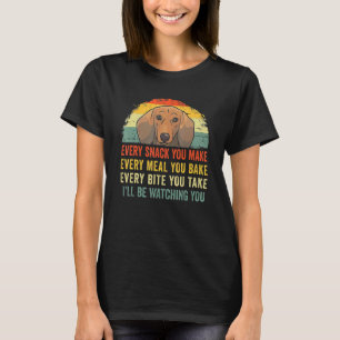 Camiseta Dachshund Retrô Cada Lanche Que Você Faz Cada Refe