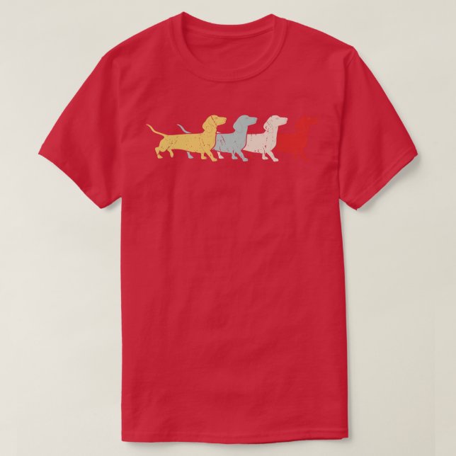 Camiseta Dachshund Retro Vintage (Frente do Design)