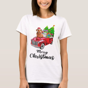 Camiseta Dachshund Ride Red Truck Natal Pajama