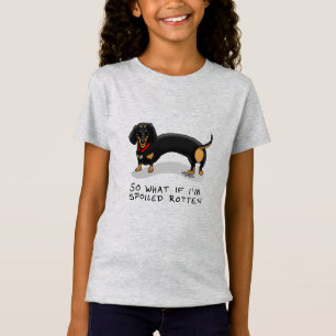 Camiseta Dachshund (S preto e bronzeado) roxo mimado