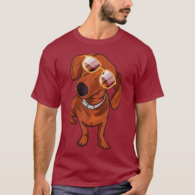 Camiseta Dachshund Shirt Engraçado Presente para Pássaros C (Frente)