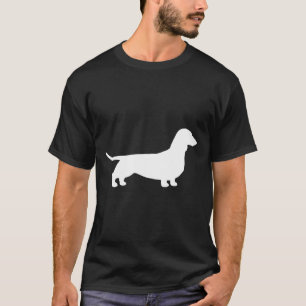 Camiseta Dachshund Silhouette S Wiener Dog Suave Revestido 
