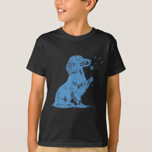 Camiseta Dachshund soprando desejos de dandelion amante de 