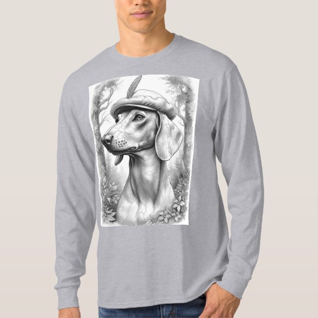 Camiseta Dachshund Statue Hunter (Frente)