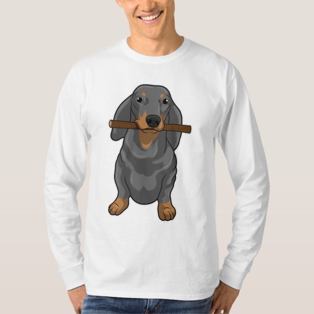 Camiseta Dachshund Stick (Frente)